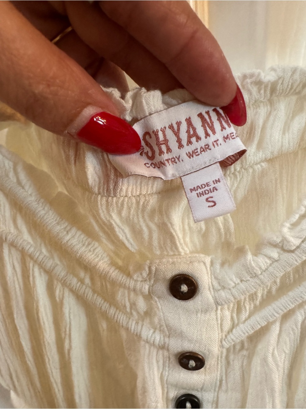 Shyanne Cream Ruffled Button-Front Camisole - Picture 2 of 6